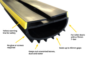 Key features of a wrap-around roller shutter door seal