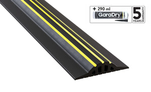 25mm garage door weather strip with image of GaraDry adhesive and 5 year warranty