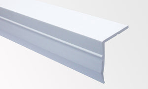 White garage door top seal air excluder on a white background