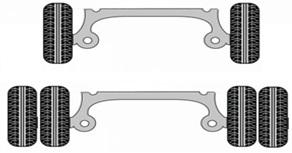 Illustration showing the different types of axles that heavy vehicles use