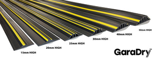 Range of GaraDry threshold seals lined up next to each other showing the difference in between them