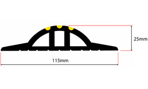 Measurements of the 25mm garage door threshold seal