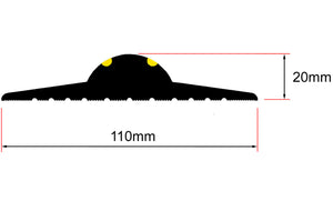 Drawing with the dimensions of the 20mm garage door trade coil seal